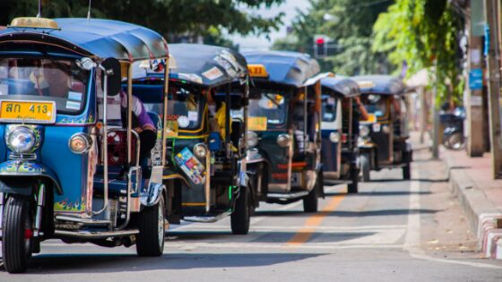Taxi line up in chiang mai