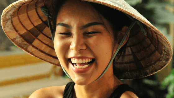 a laughing thai girl