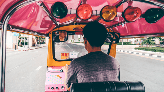 inside of a tuk-tuk