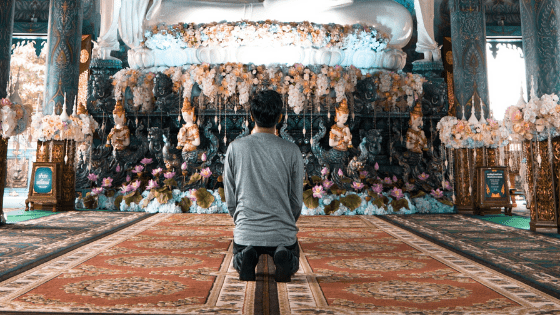 A Thai man praying